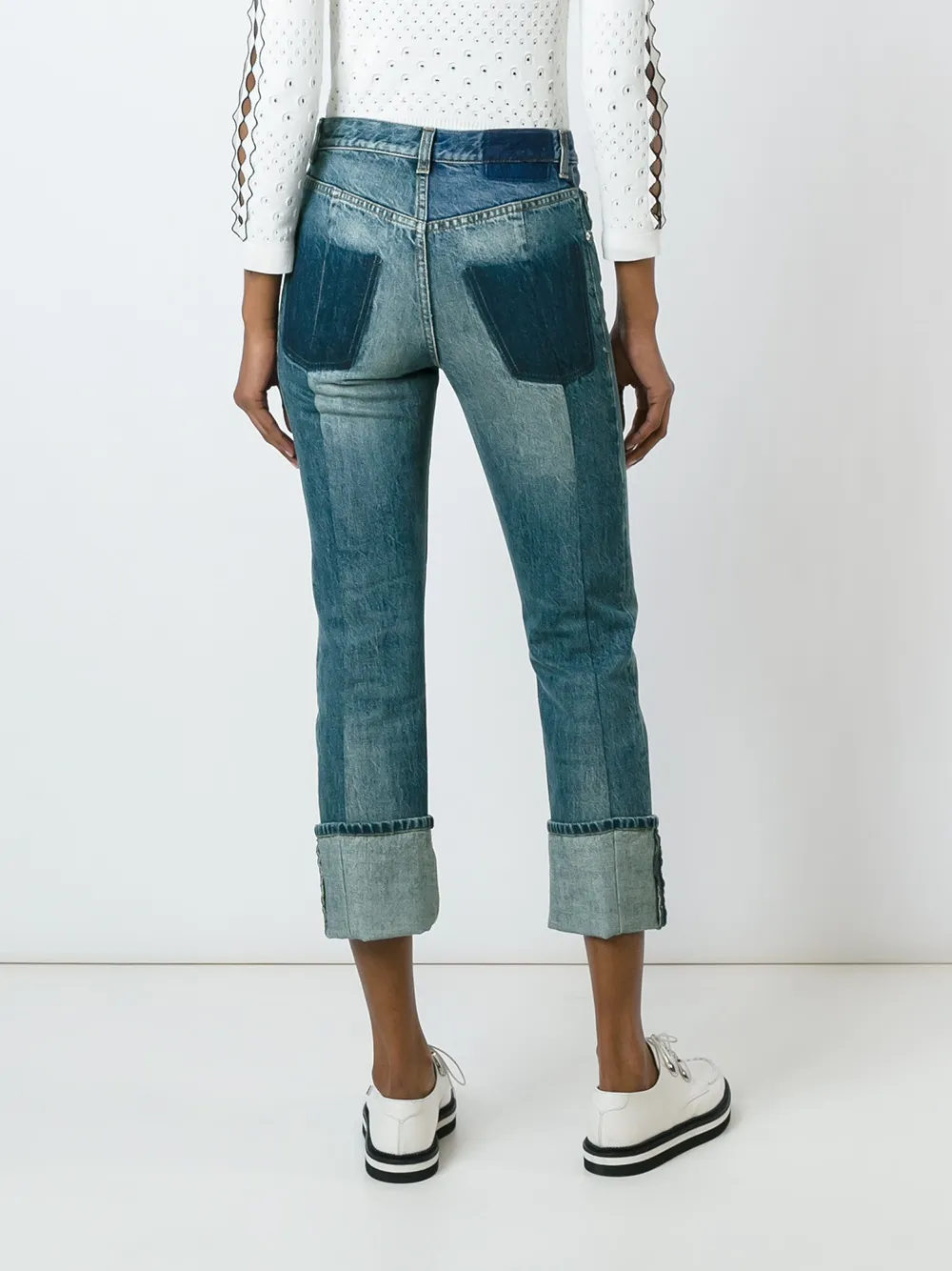 Alexander McQueen cropped jeans Blauw
