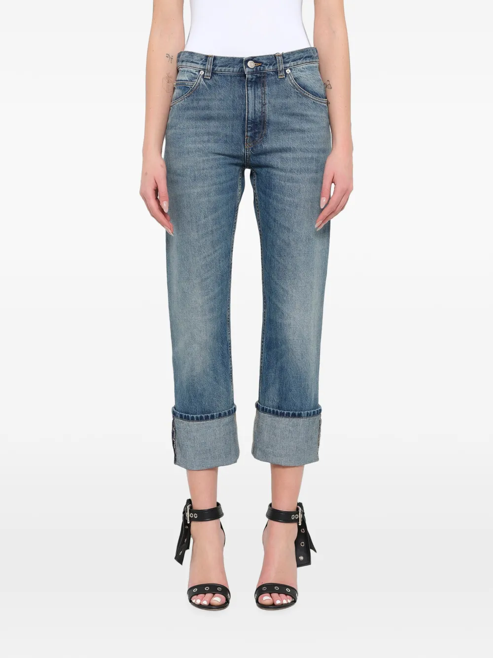 Alexander McQueen Klassische Cropped-Jeans - Blau