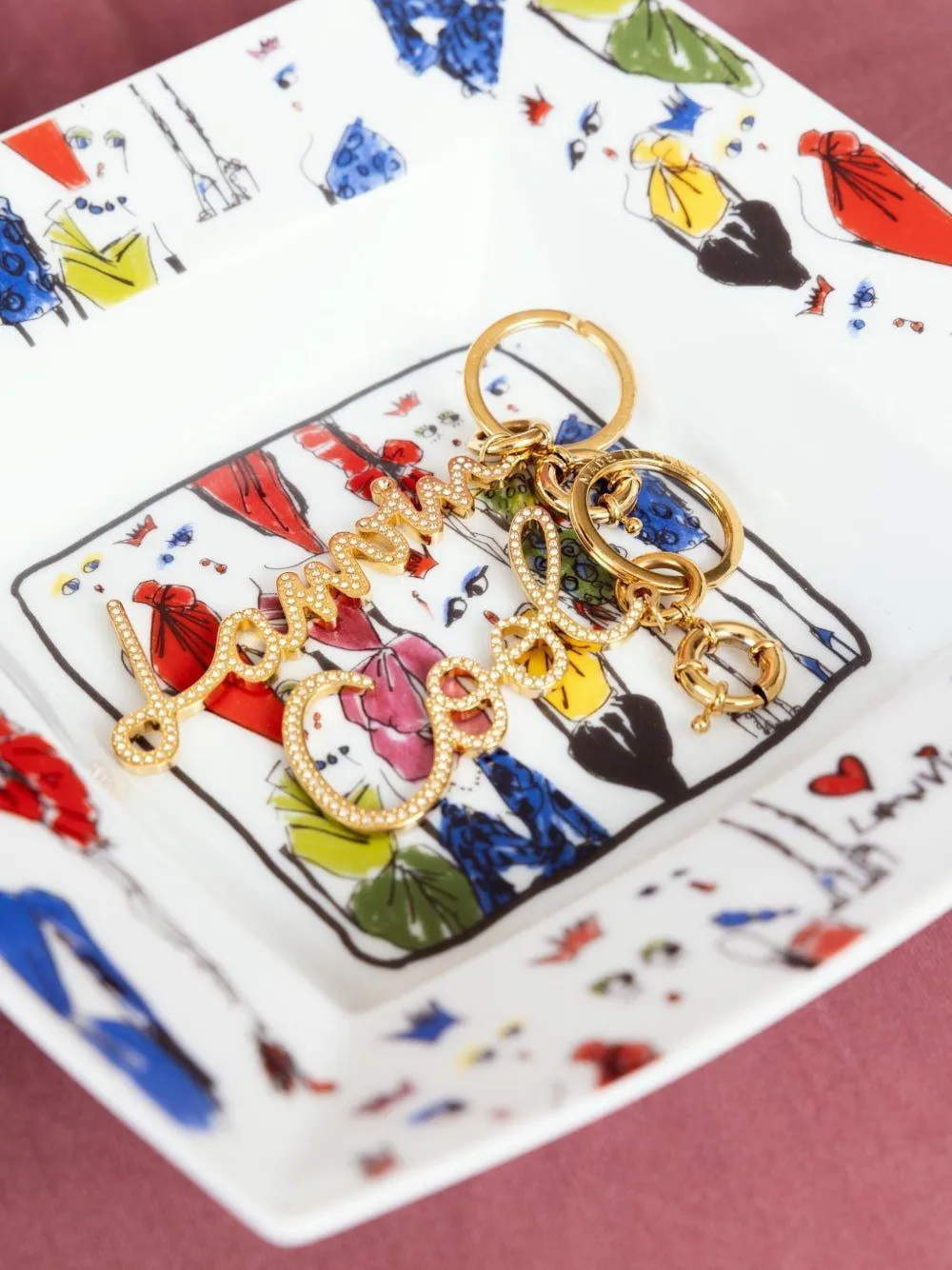  Lanvin Enfant Schlüsselanhänger Mit Logo   Gold 