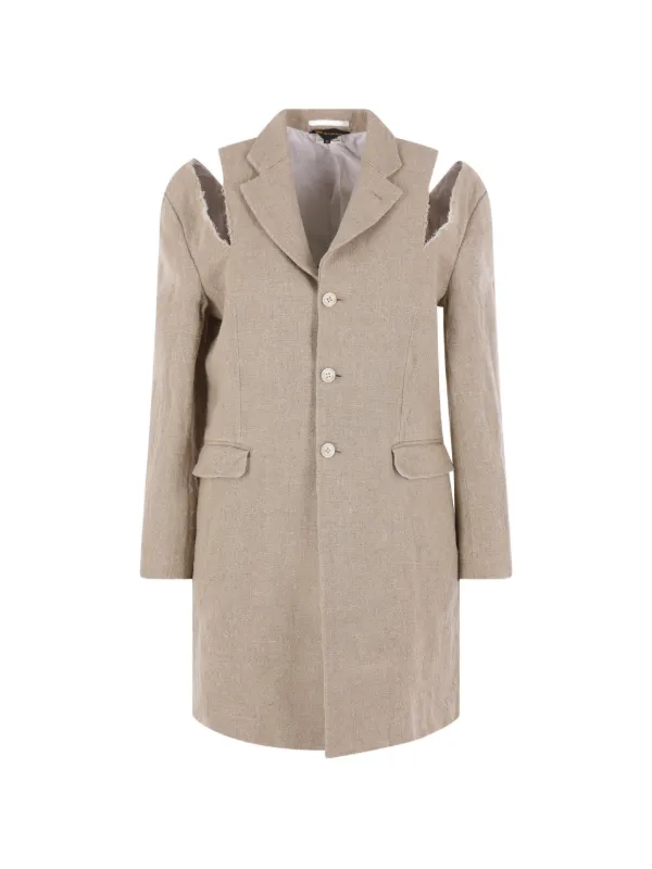 Comme des Garçons Cut-out Coat in Neutrals