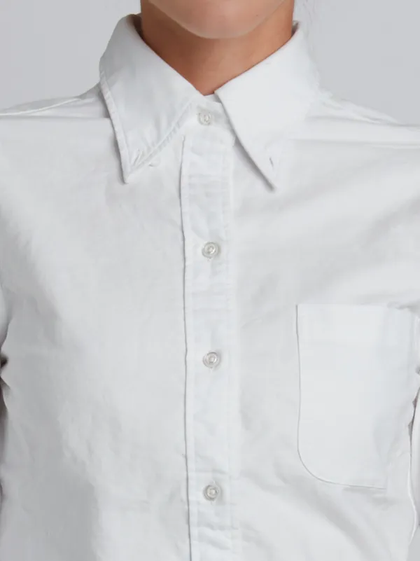 Classic Long Sleeve Button Down Shirt In White Oxford