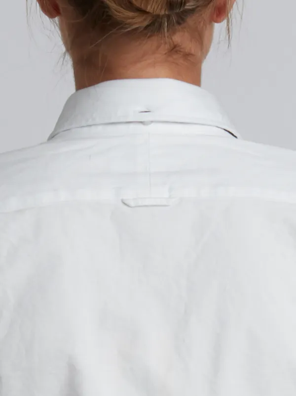 Classic Long Sleeve Button Down Shirt In White Oxford