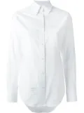Thom Browne Classic Long Sleeve Button Down Point Collar Shirt In Oxford - White
