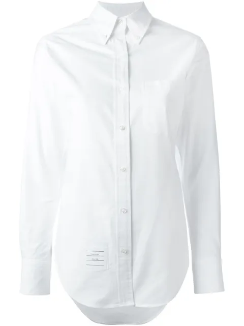 Thom Browne Classic Long Sleeve Button Down Point Collar Shirt In Oxford
