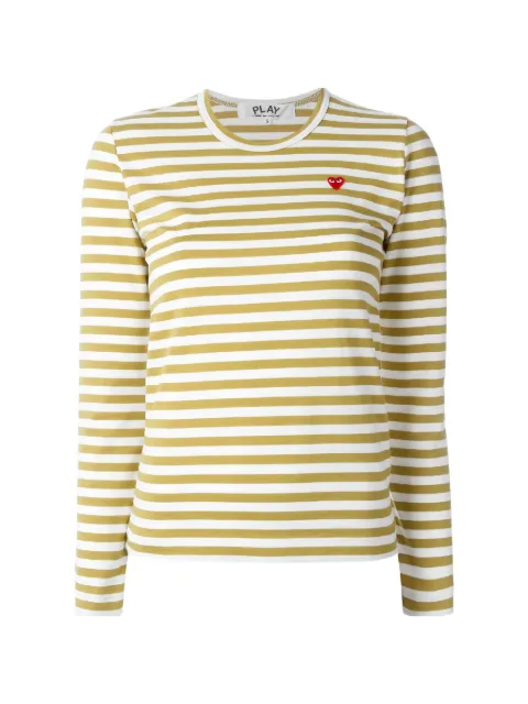 Comme Des Garçons Play heart-patch striped T-shirt