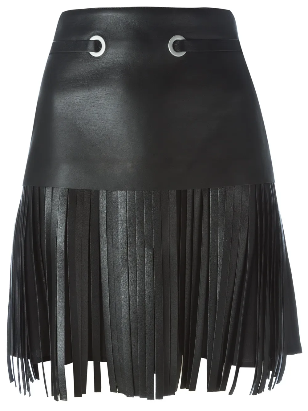 Neil Barrett Fringed Midi Skirt In Black