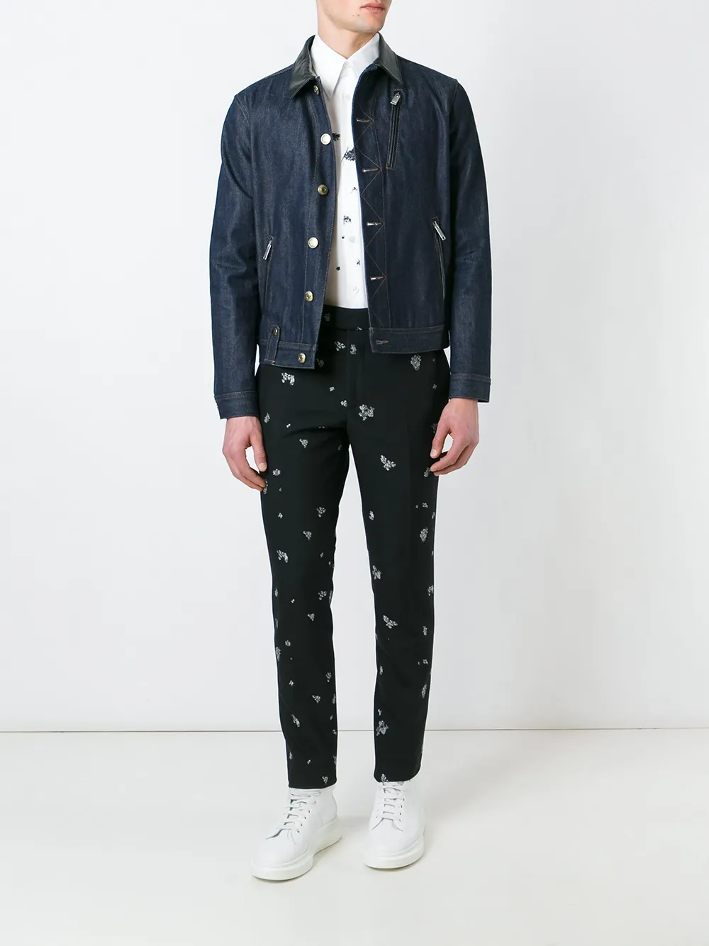 Alexander McQueen jacquard slim fit trousers Zwart