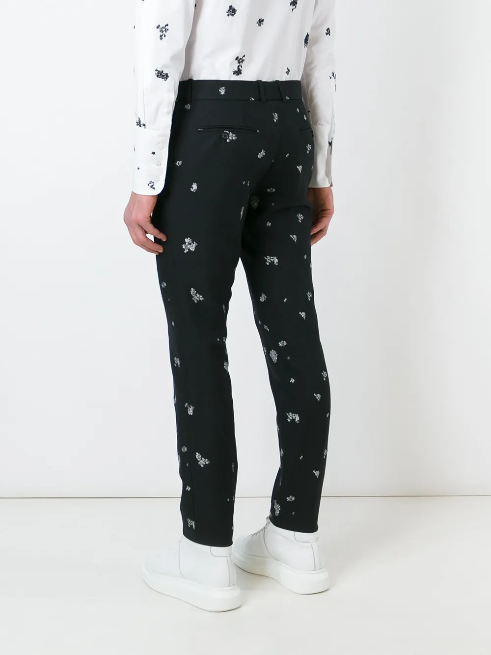 Alexander McQueen jacquard slim fit trousers Zwart