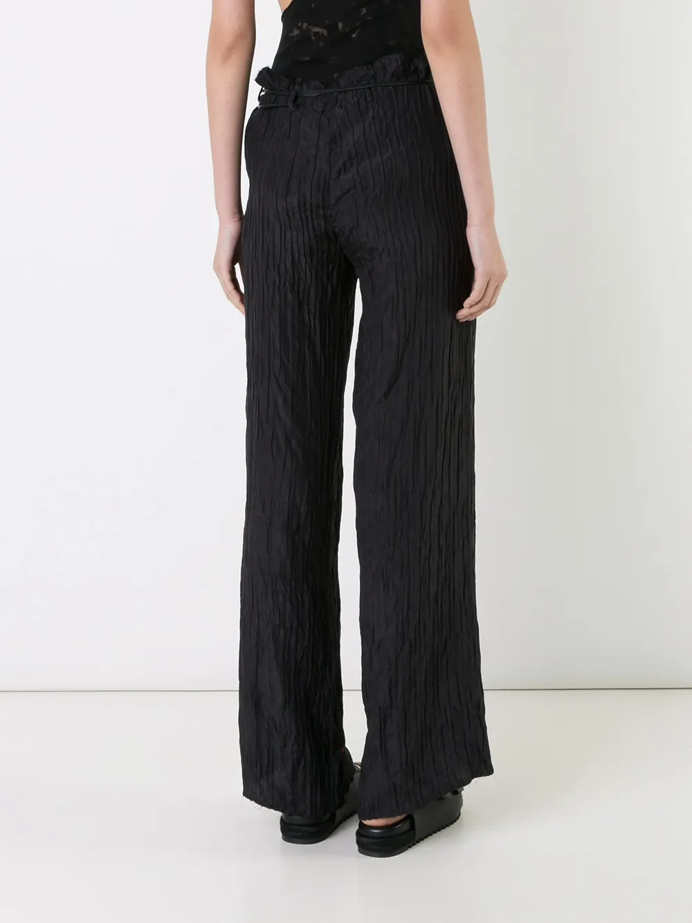 Ma+ Belted Wide-leg Trousers In Black