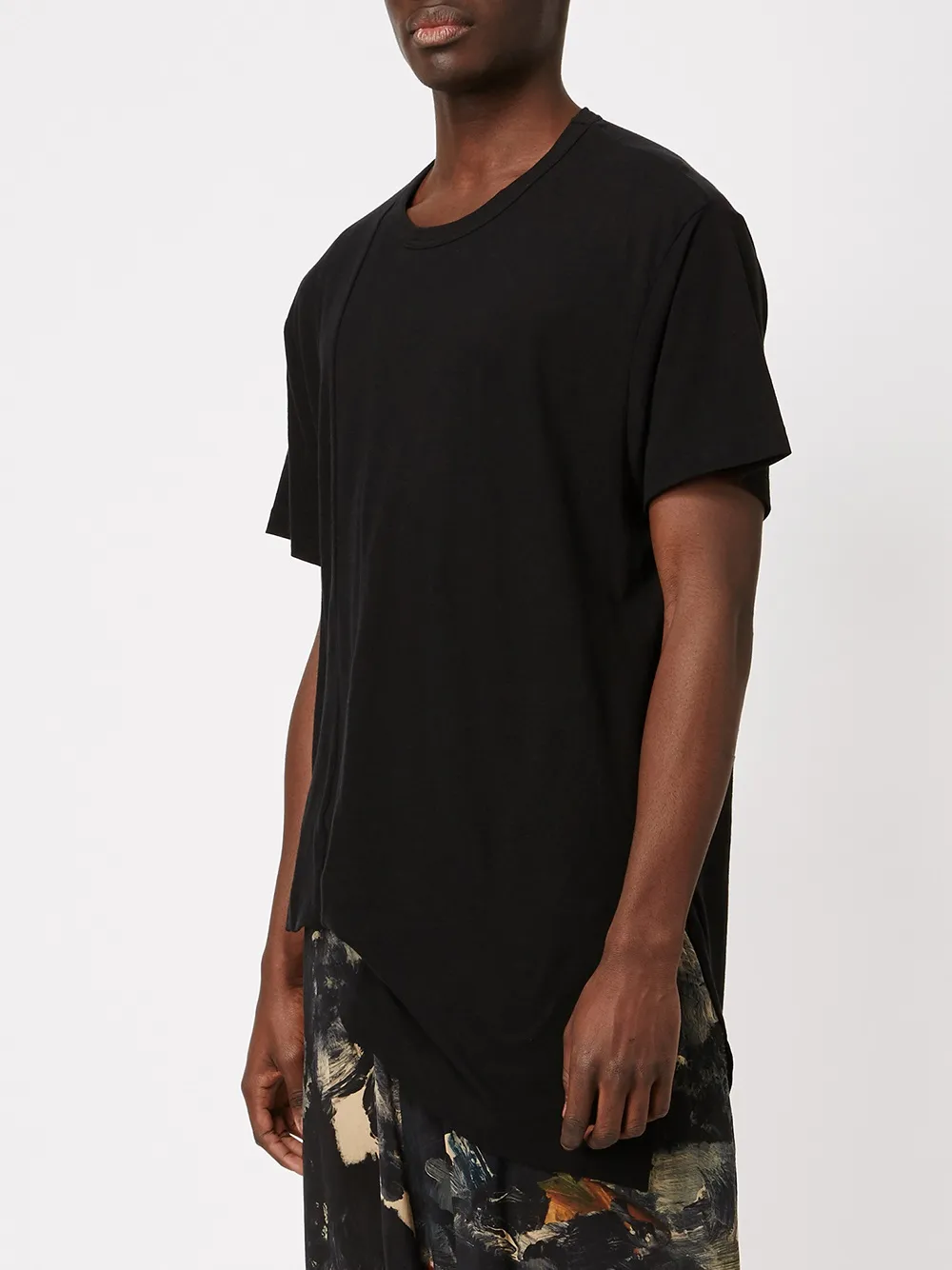 Yohji Yamamoto asymmetric T-shirt Zwart