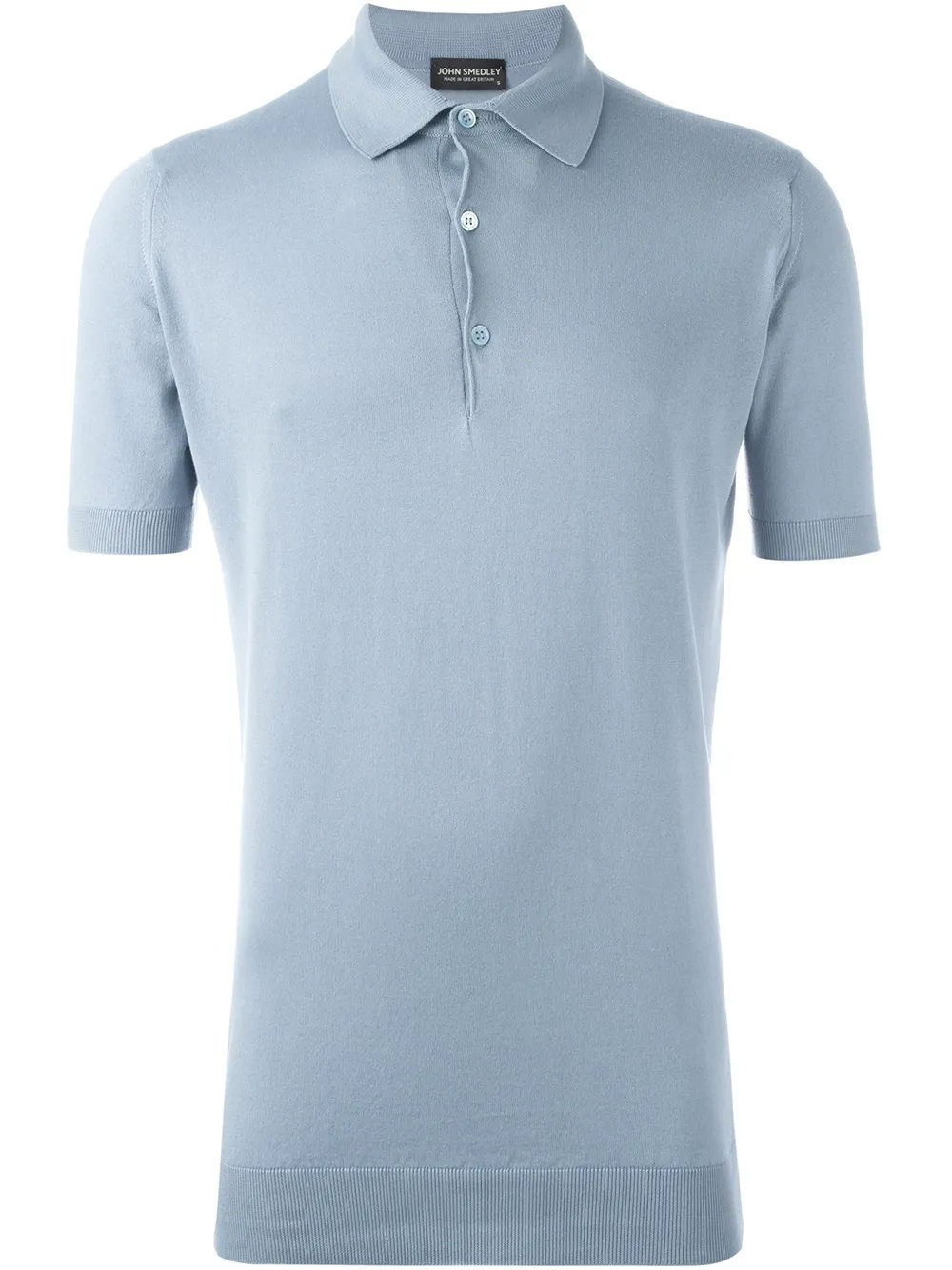 John Smedley Polo Shirt With Ribbed Collar And Hem In Blue
