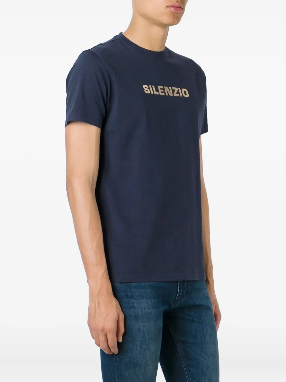  Aspesi T Shirt Mit silenzio Print   Blau 