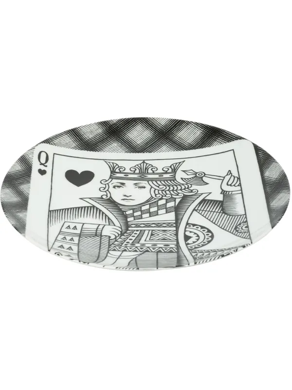 FORNASETTI プレート Fornasetti カード柄 プレート | ブラック | FARFETCH JP