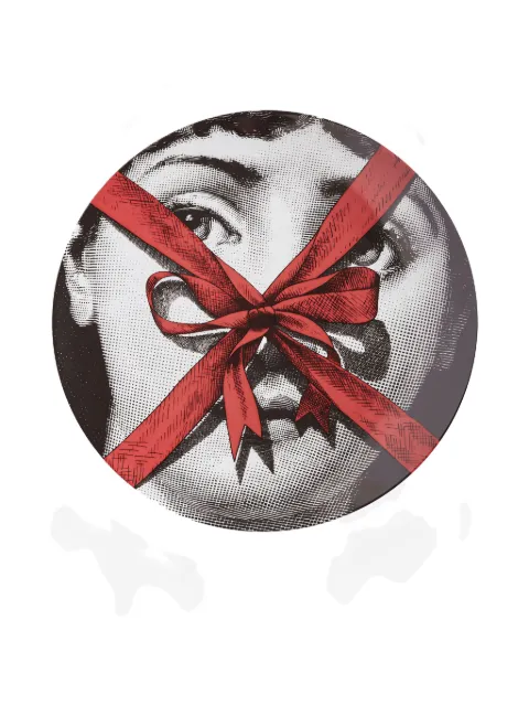 Fornasetti portrait and bow print plate