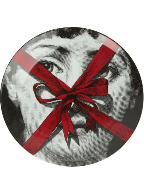 Fornasetti portrait and bow print plate