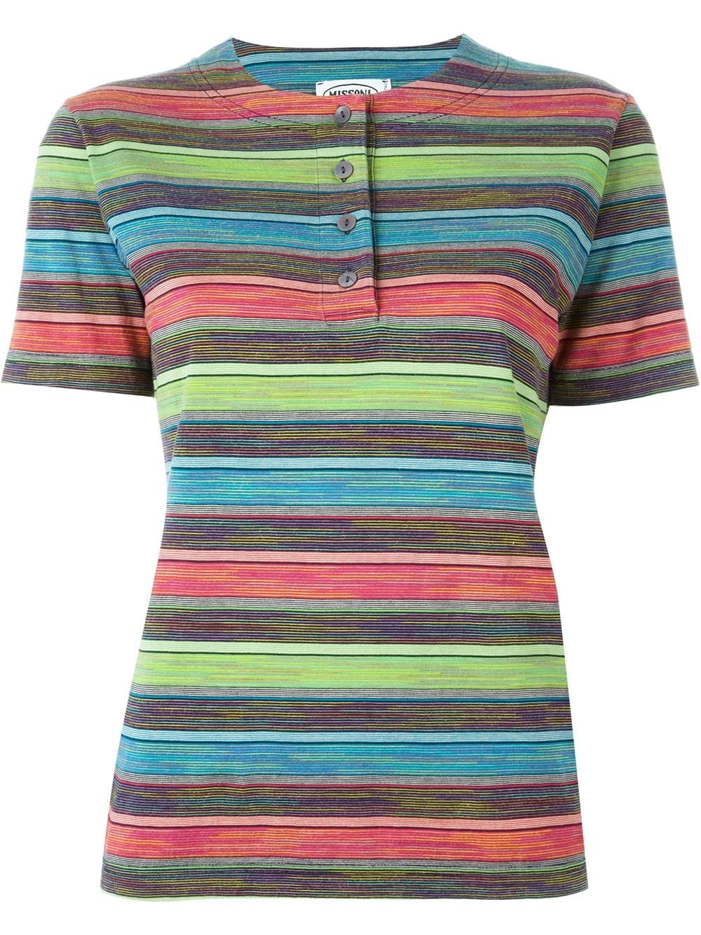 Missoni Pre-Owned полосатая футболка с воротником-хенли от Missoni Pre-Owned