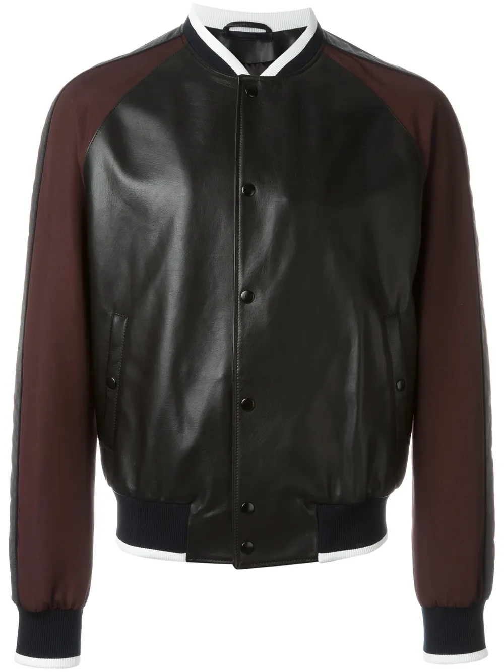 contrasted sleeve bomber jacket
