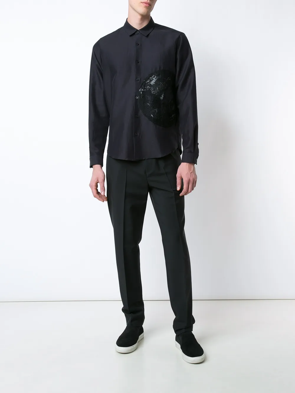  Wooyoungmi Hemd Mit Pailletten   Schwarz 