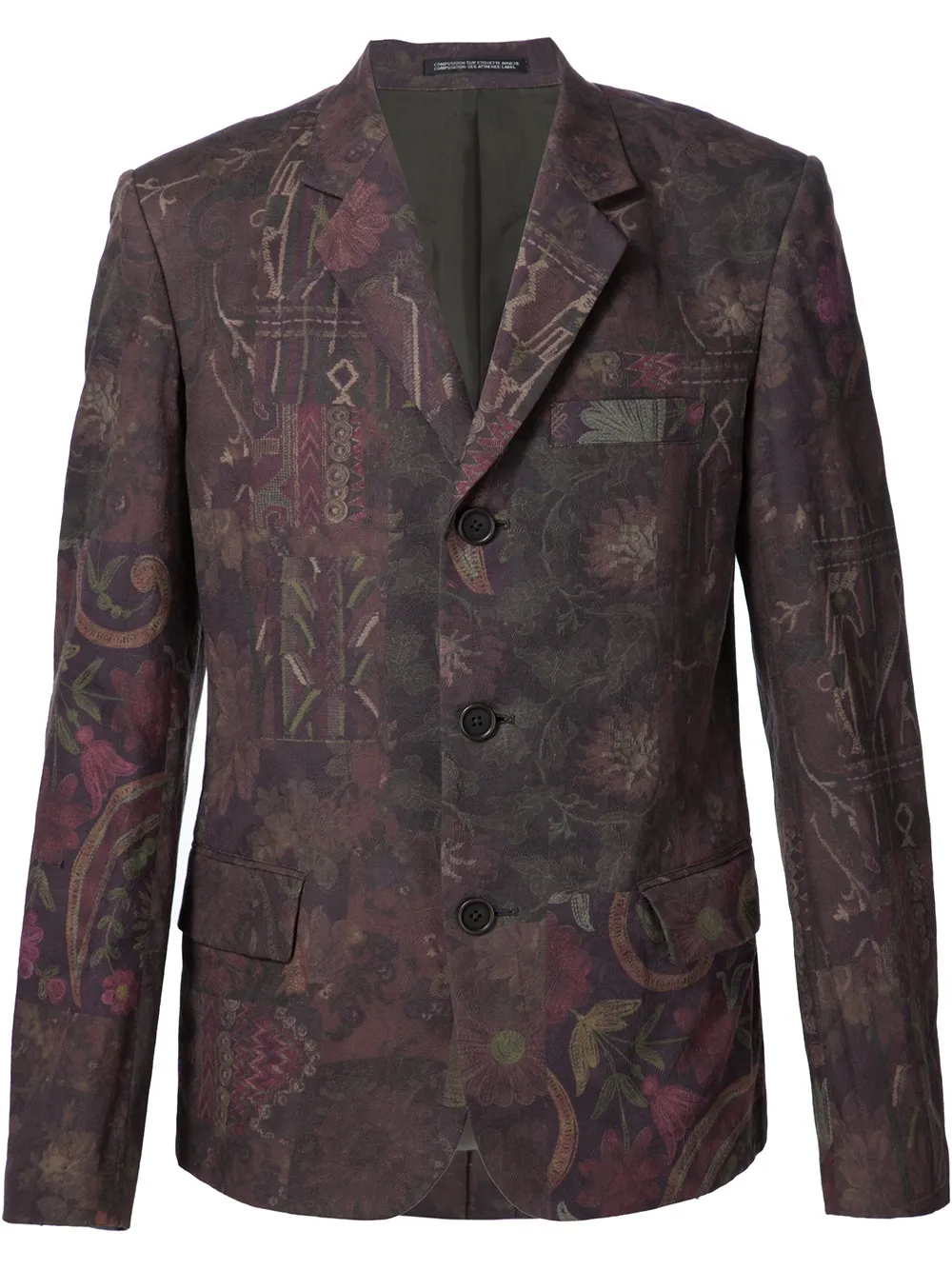 Yohji Yamamoto Sakko mit floralem Print - Braun