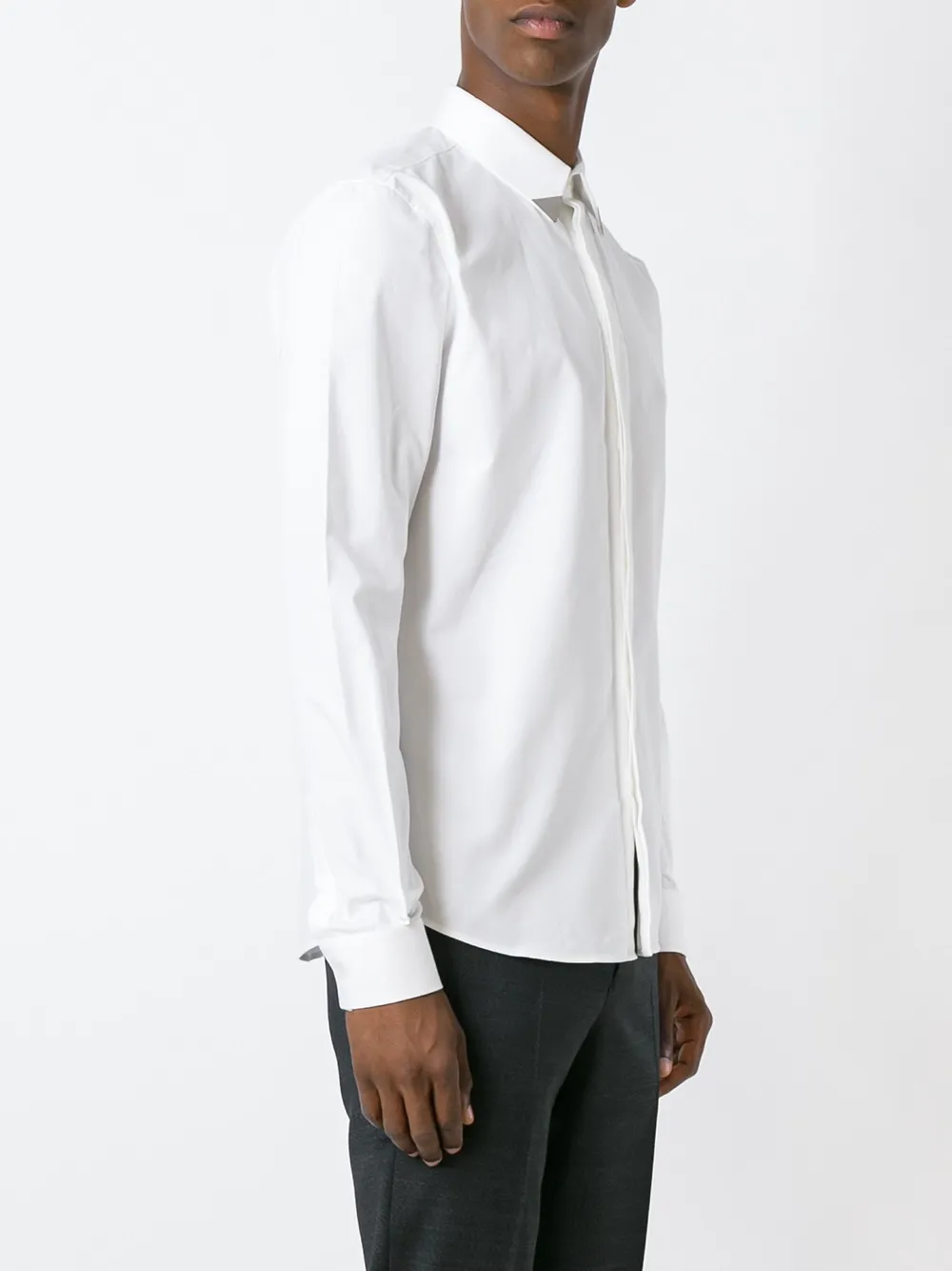 Givenchy Contrast Tip Shirt In White