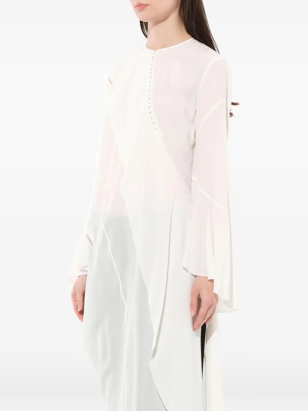  Givenchy Blusa Asimétrica Drapeada - Blanco 