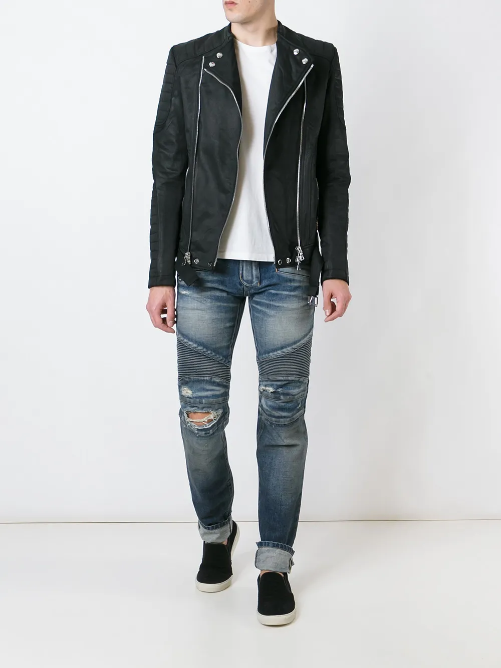 Balmain biker jeans - Blauw