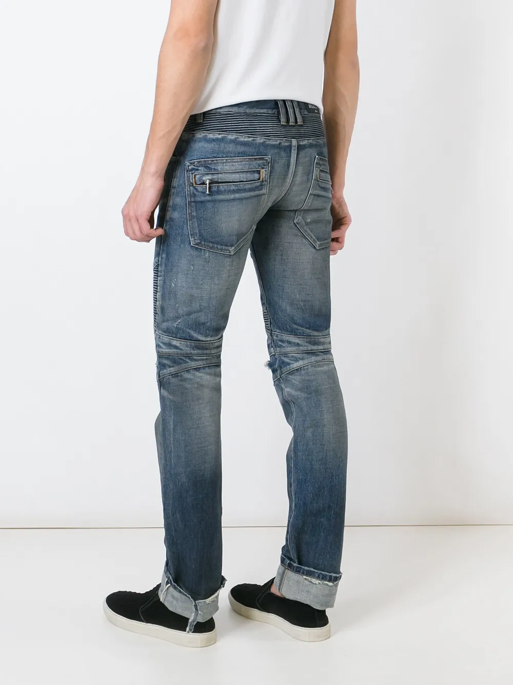Balmain Biker Jeans In Blue