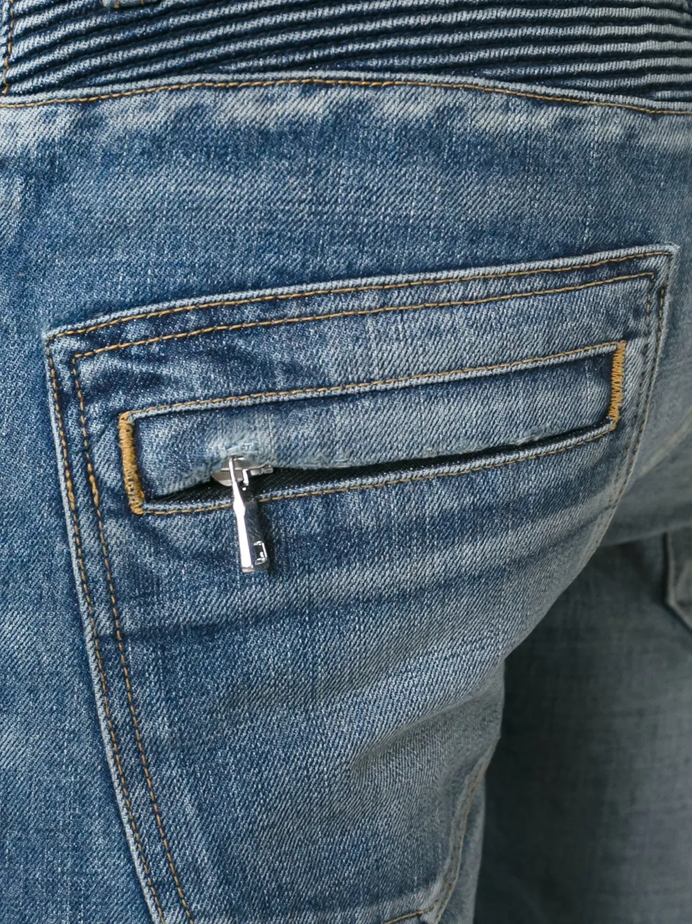 Balmain Biker Jeans In Blue