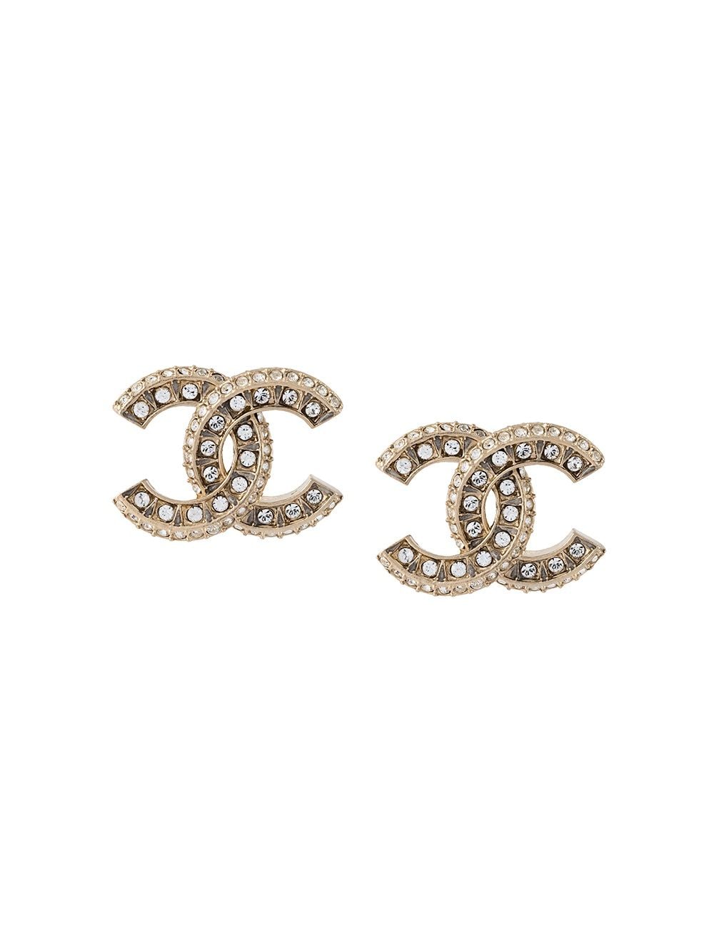 CHANEL Pre-Owned 1998 Logo Stamp Ball Earrings - Farfetch