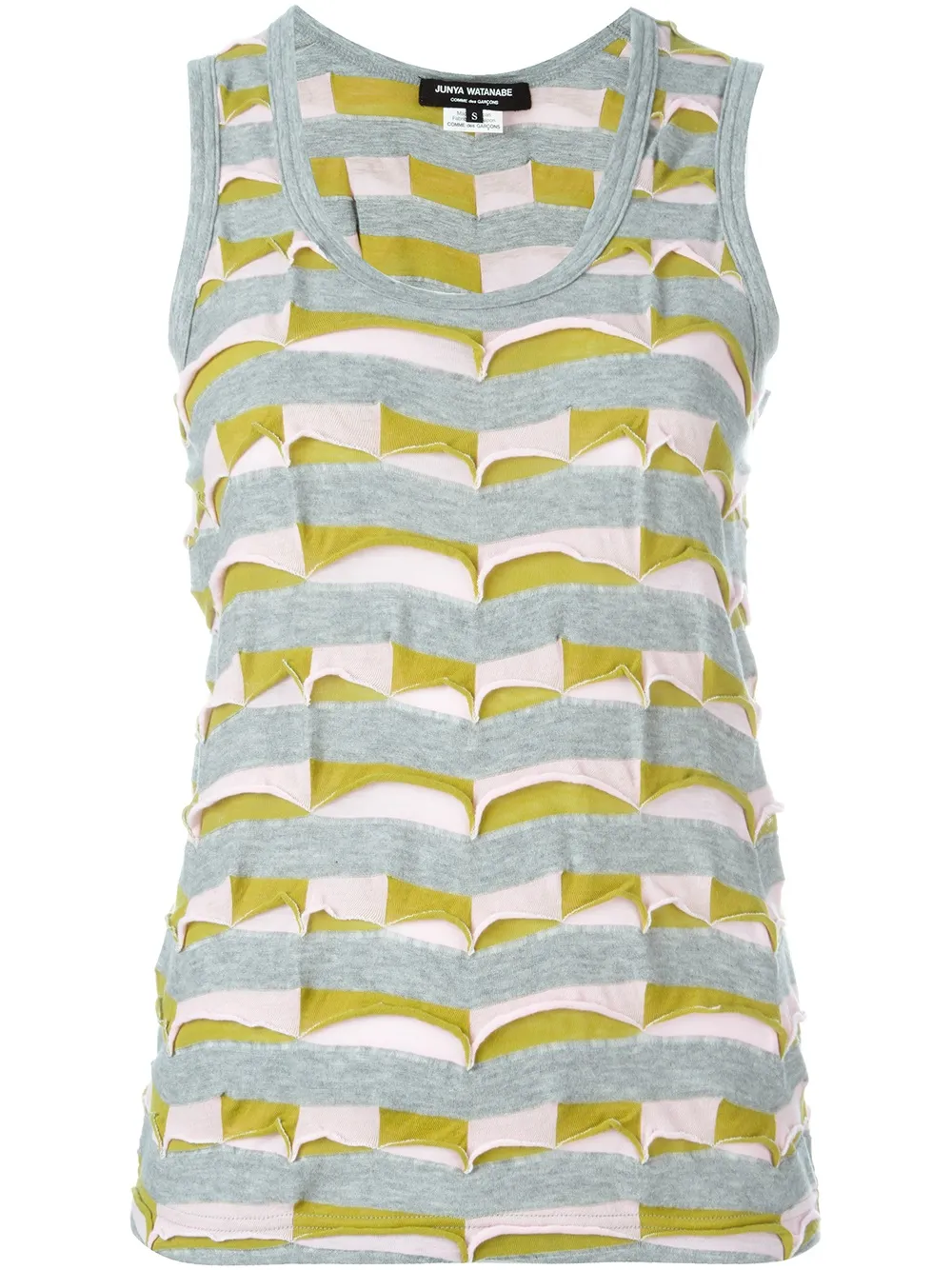 Junya Watanabe patchwork tank top - Grigio