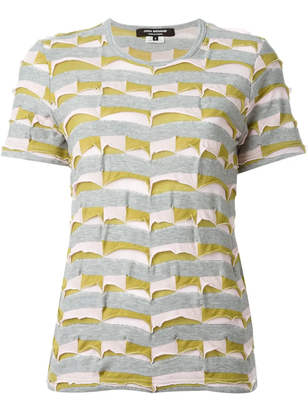Junya Watanabe panel striped T-shirt - Rosa