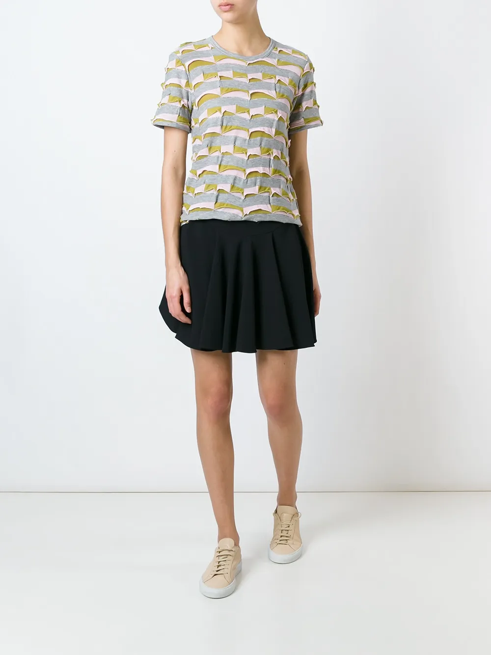 Junya Watanabe panel striped T-shirt Roze