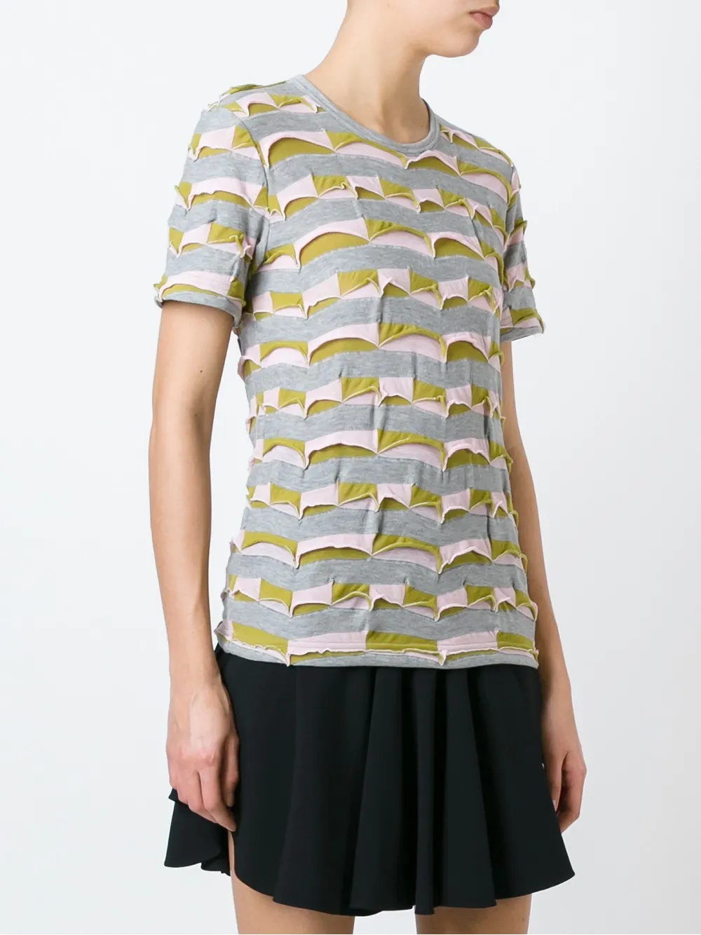 Junya Watanabe panel striped T-shirt Roze