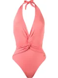 Brigitte deep v-neck wrapped swimsuit - Pink