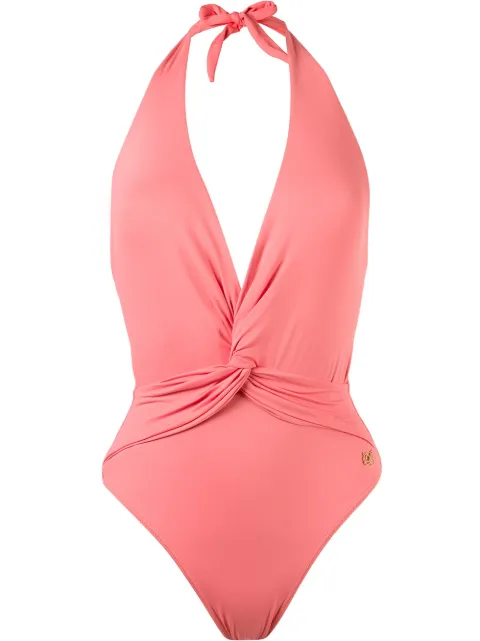 Brigitte deep v-neck wrapped swimsuit