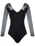 Brigitte v-neck tulle panel Michelle swimsuit - Black