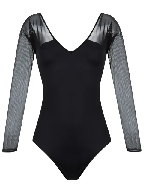 Brigitte v-neck tulle panel Michelle swimsuit