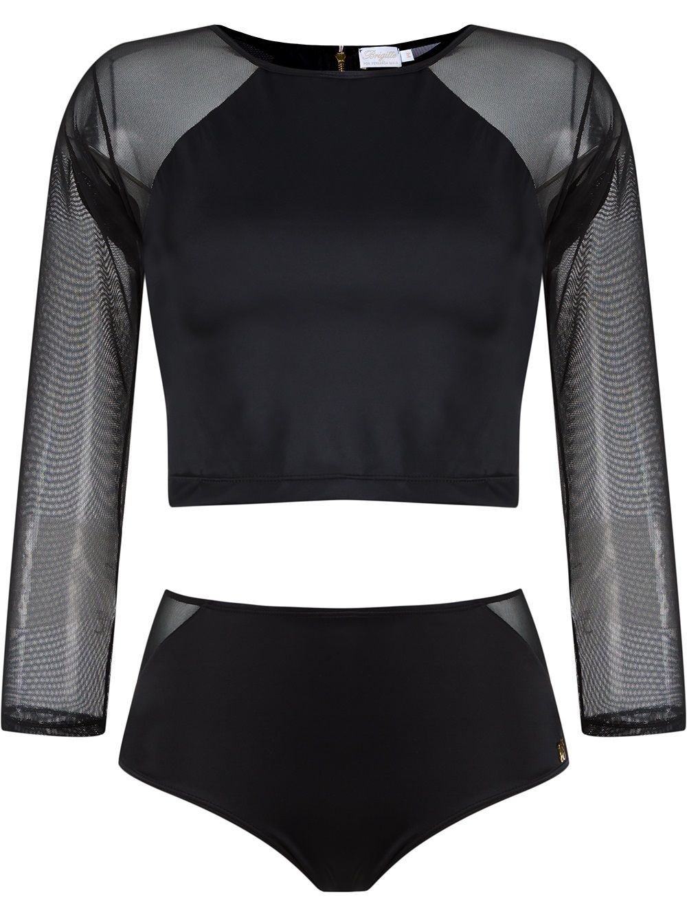 

Brigitte cropped top and hot pants set - Black