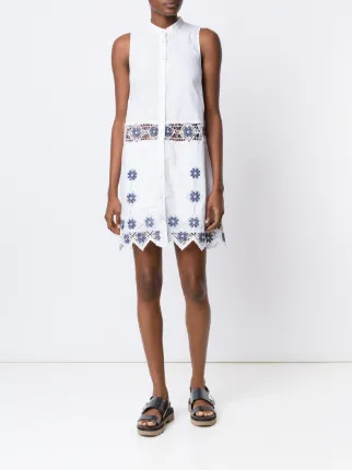 Suno Embroidered Sleeveless Shirt Dress Farfetch Suno Embroidered Sleeveless Shirt Dress