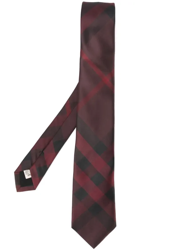burberry modern cut check silk tie
