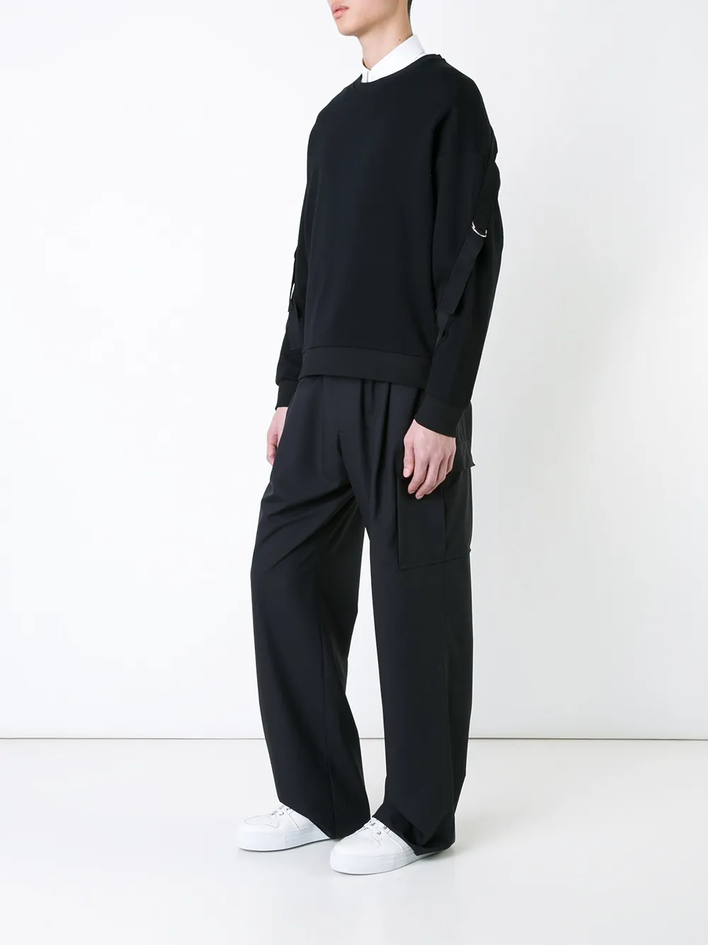  Wooyoungmi Sweatshirt Mit Riemendetails   Schwarz 