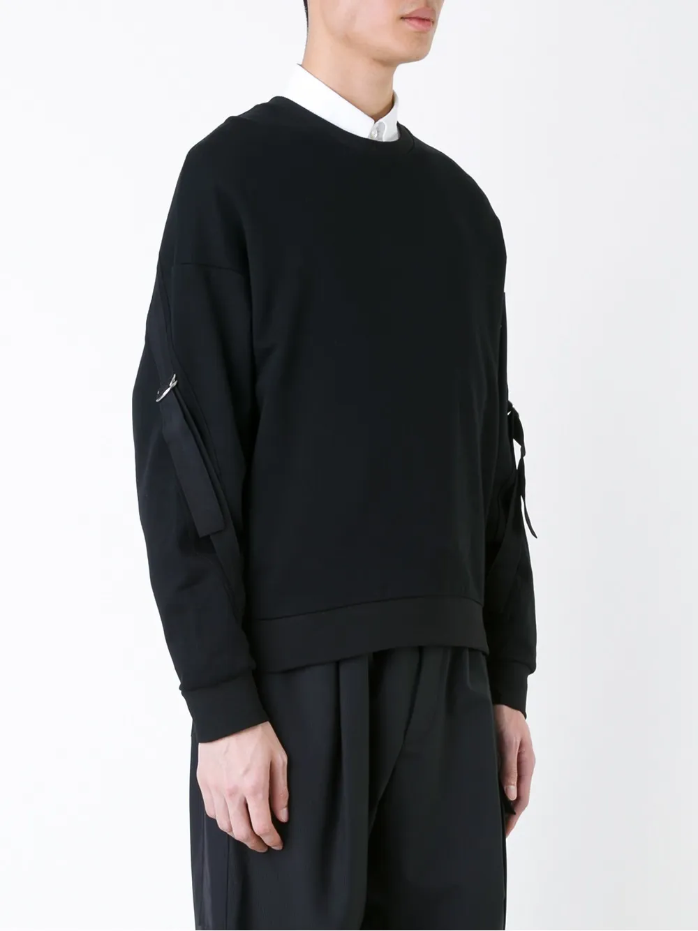  Wooyoungmi Sweatshirt Mit Riemendetails   Schwarz 