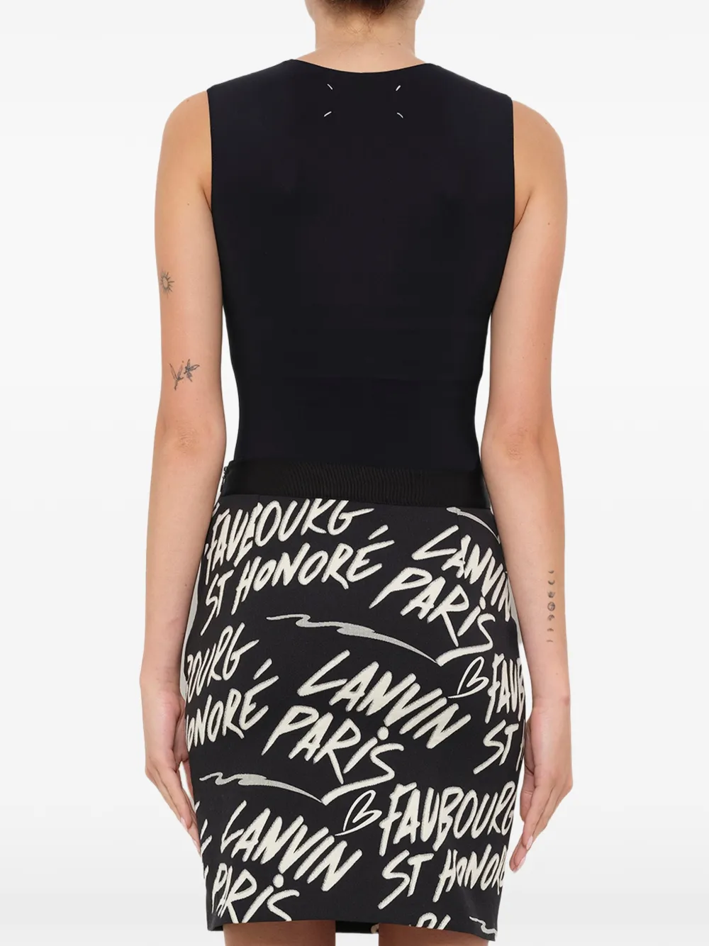  Lanvin Minirock Mit Logo Print   Schwarz 