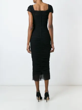 Dolce Gabbana Ruched Tulle Dress Farfetch Dolce Gabbana Ruched Tulle Dress