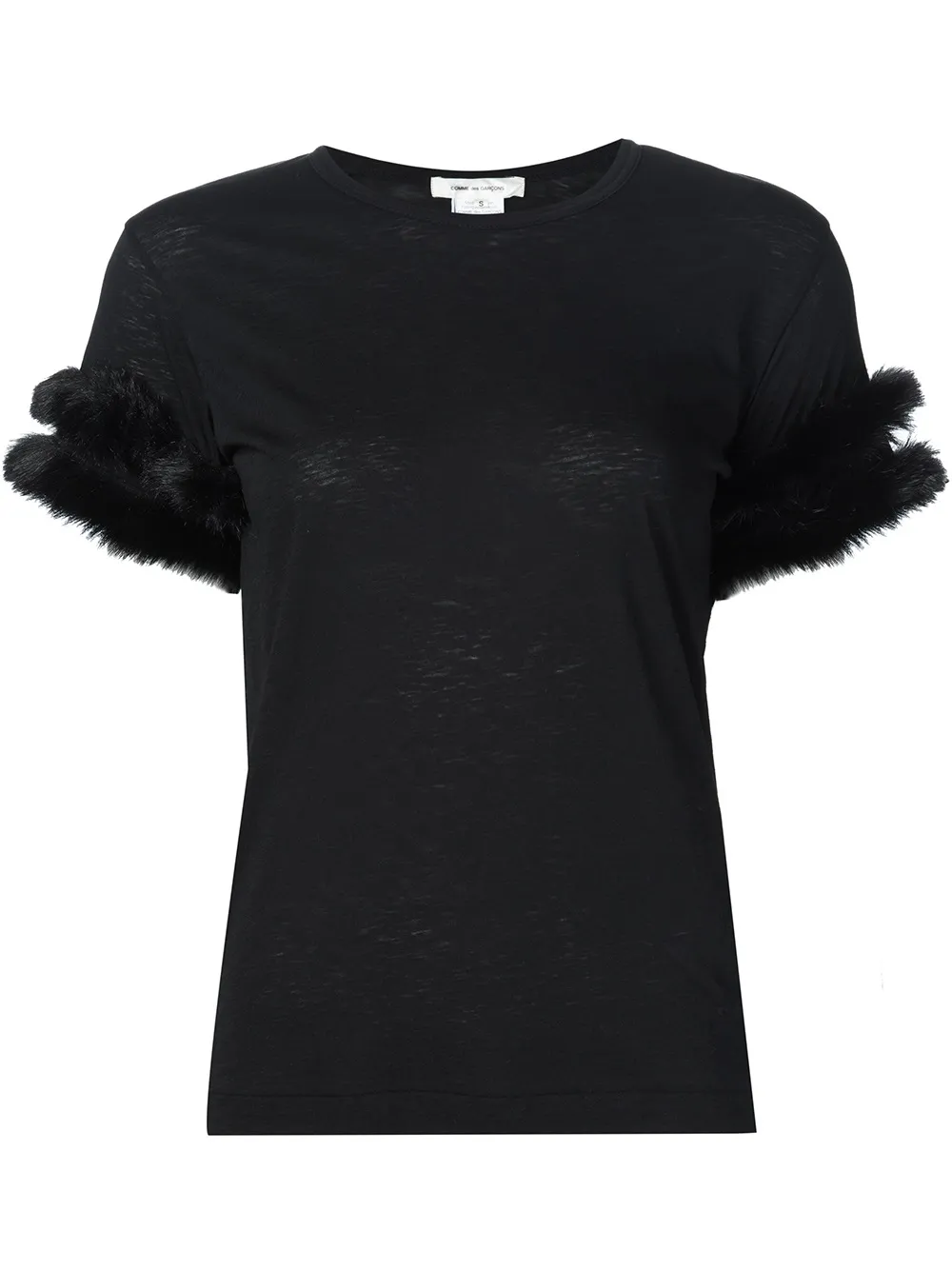 Comme Des Garçons fur detail T-shirt - Nero