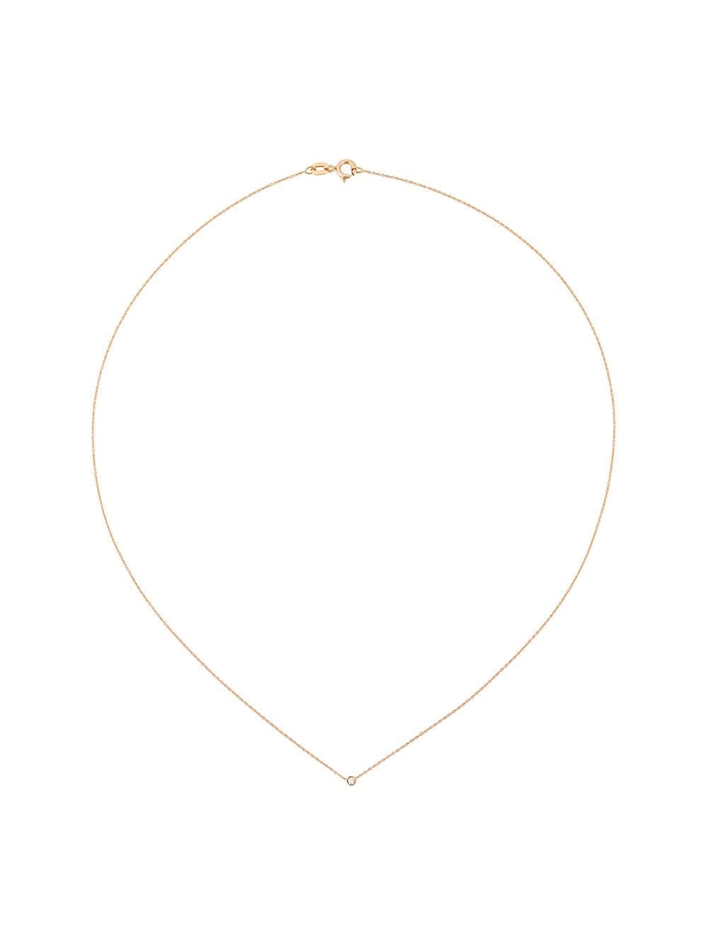 Wouters & Hendrix Gold Single Champagne Diamond Necklace In Pink