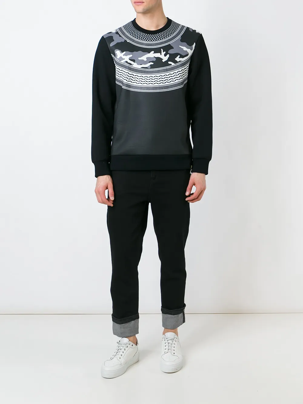 neil barrett 迷彩印花套头衫