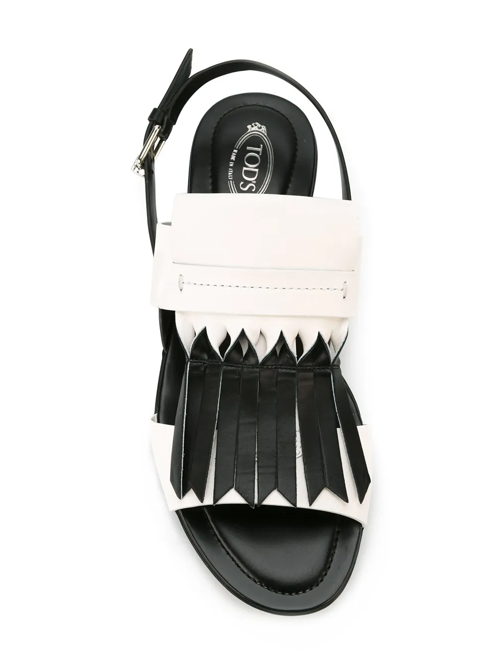 Tod's fringed flat sandals Zwart