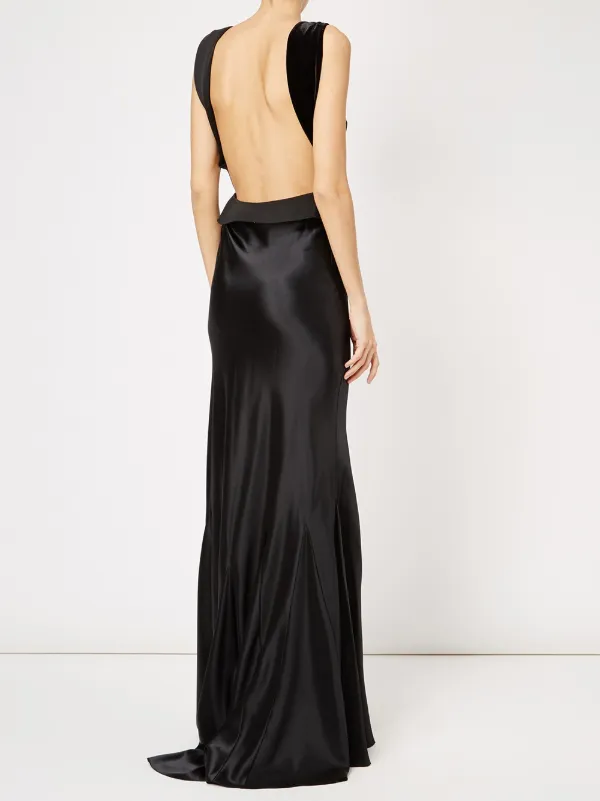 maison margiela evening dresses Halterneck Thigh Split Chiffon Maxi Dress - Red main image 1