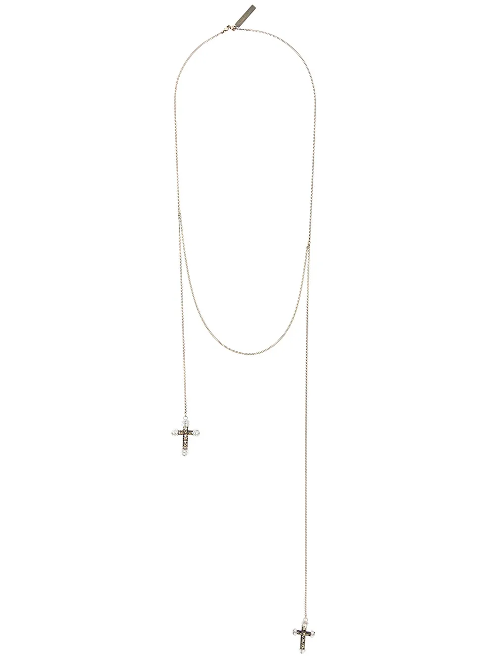 Givenchy double crucifix pendant necklace - Effetto metallizzato